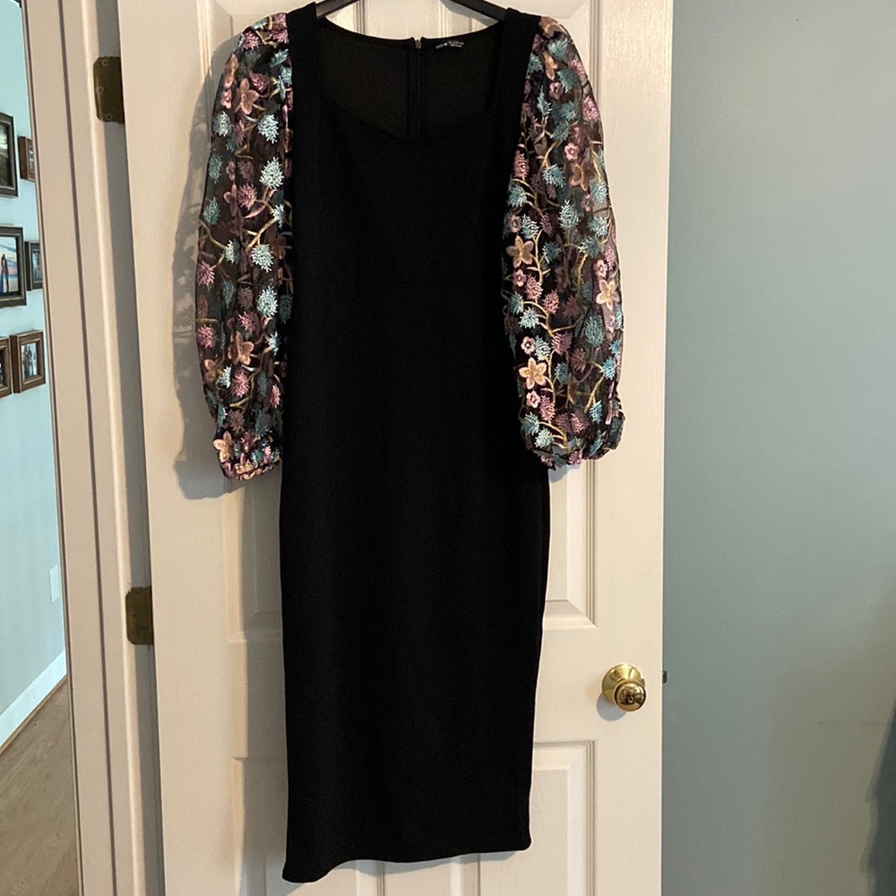 Shein midi maxi dress embellished sleeves